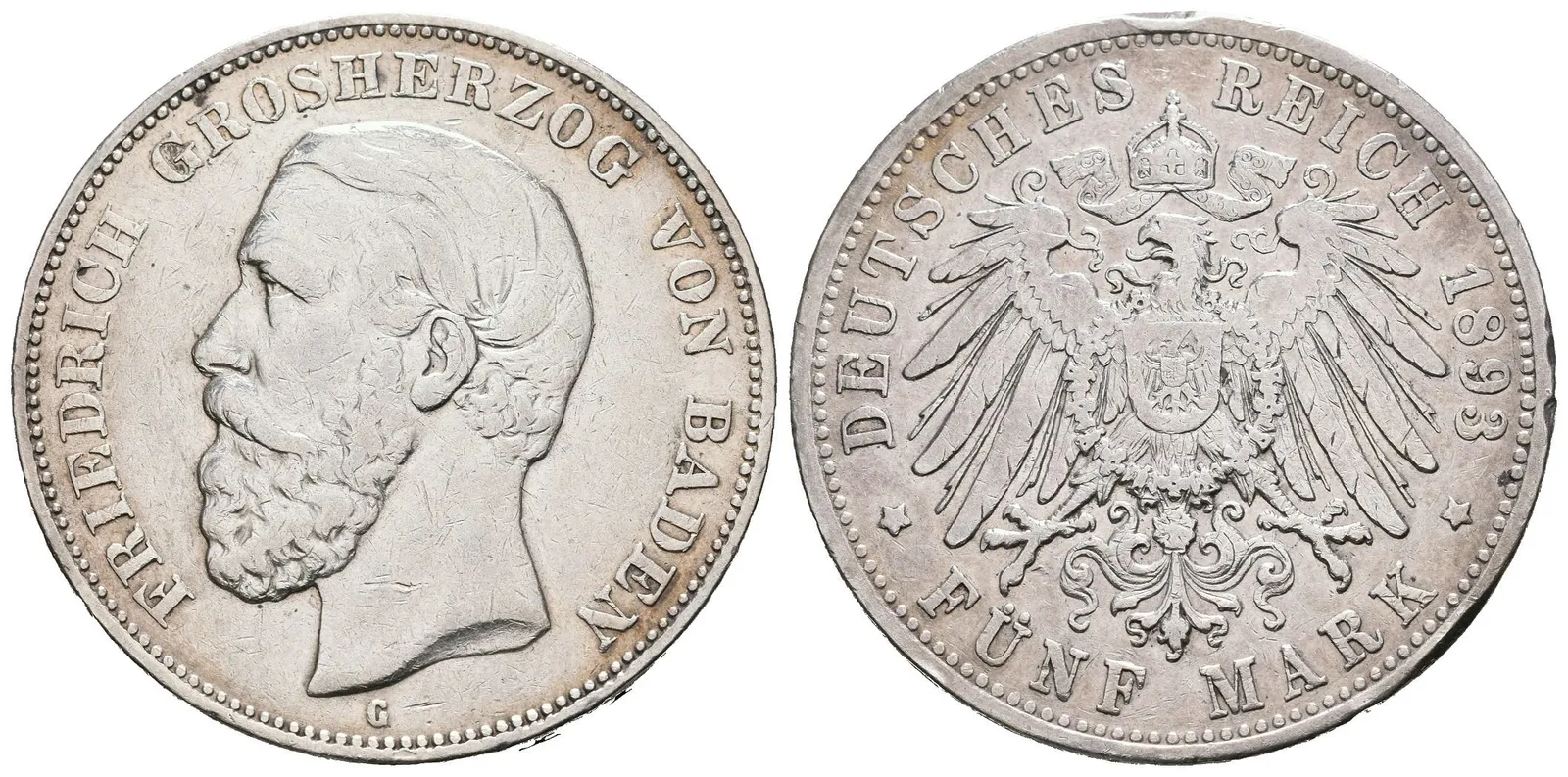Baden, 5 Marka 1893 G