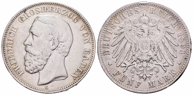 Baden, 5 Marka 1893 G
