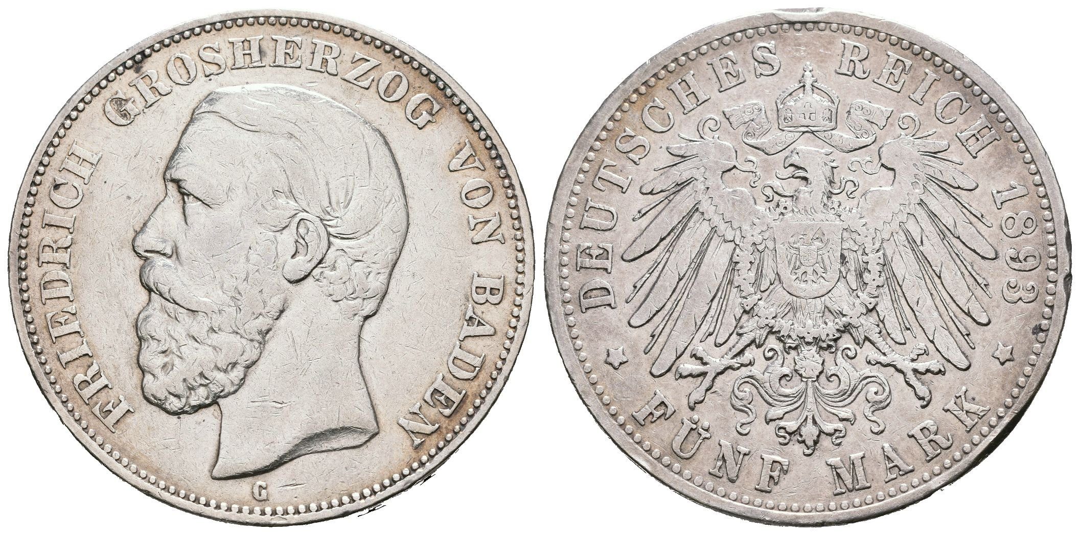 Baden, 5 Marka 1893 G