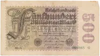 Německo, 500 Millionen Mark 1923, vodoznak Sterne, Ro.109h