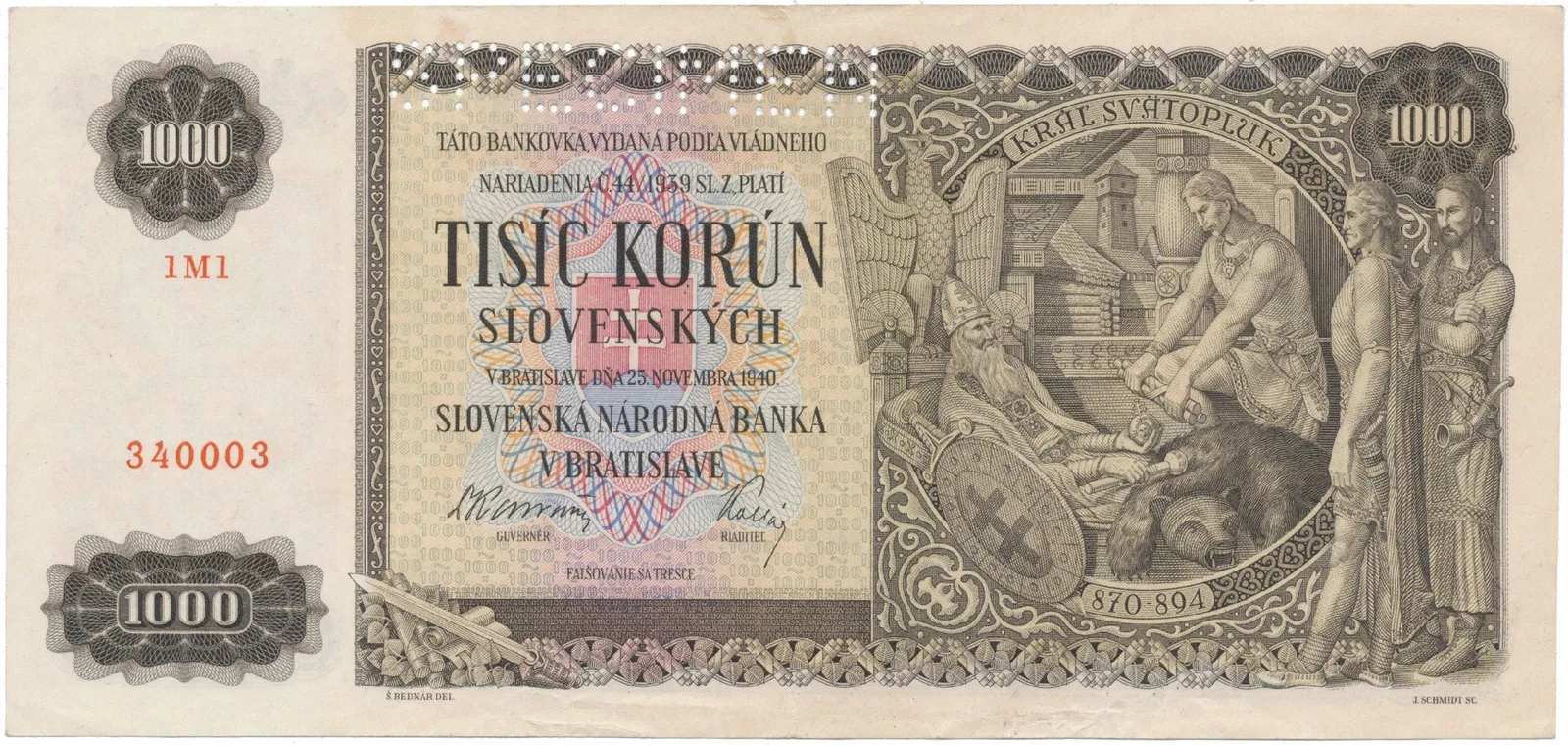 1000 Koruna 1940, série 1M1, Hej.51a.S1b