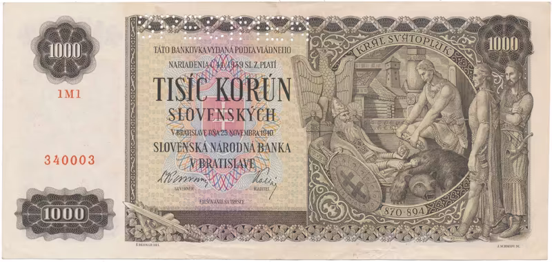 1000 Koruna 1940, série 1M1, Hej.51a.S1b