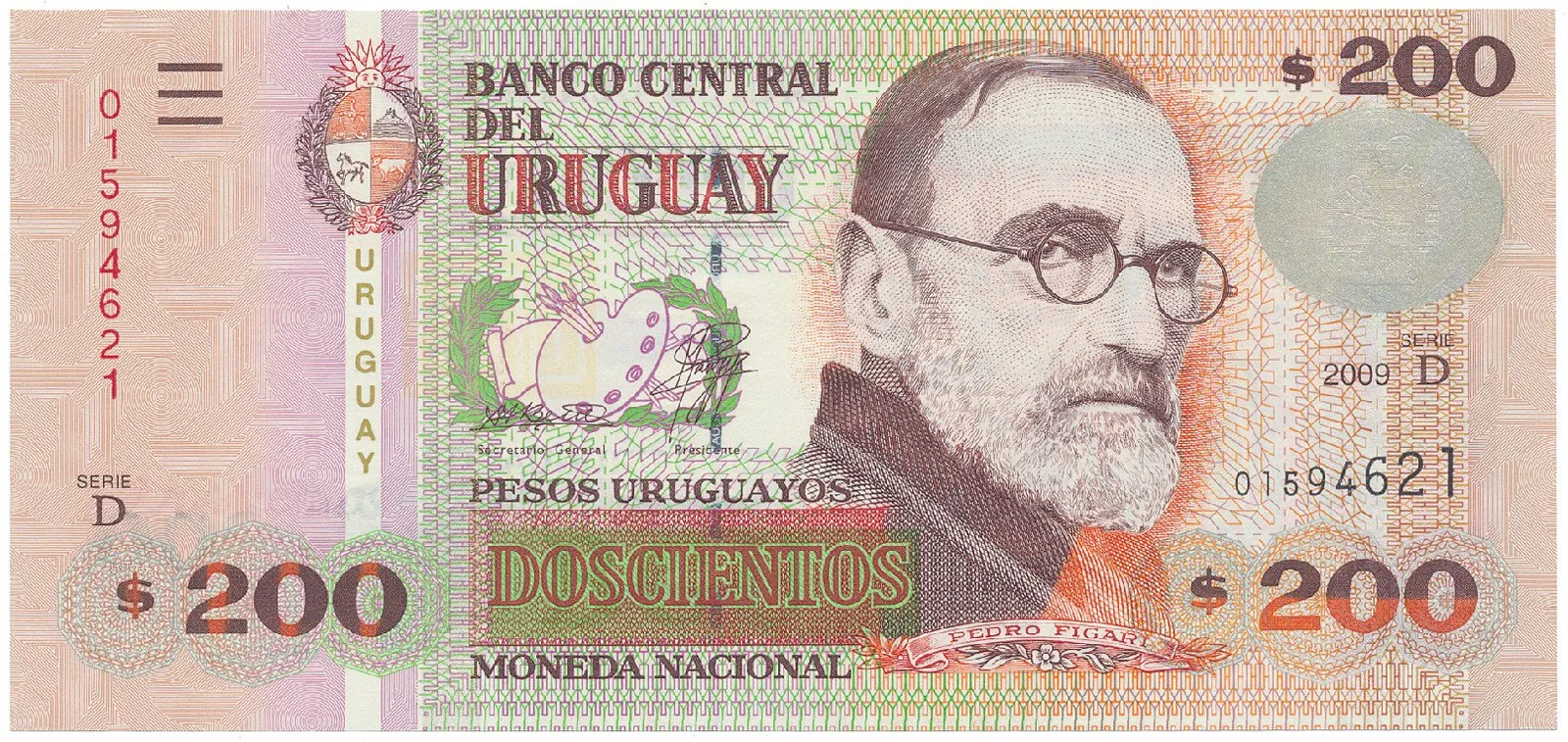 Uruguay, 200 Pesos Uruguayos 2009, P.89b