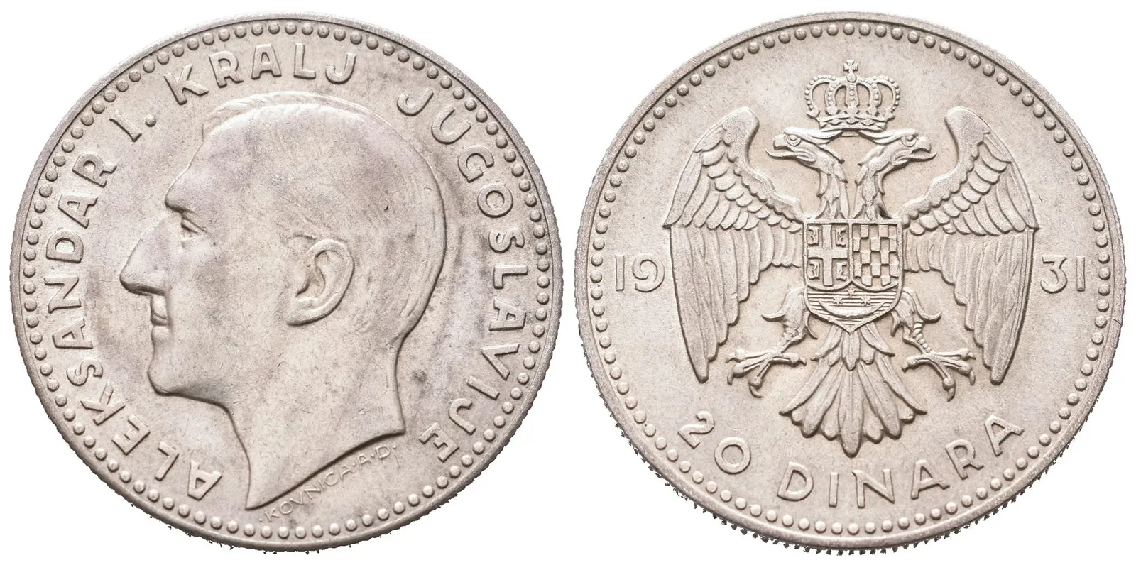 Jugoslávie, 20 Dinar 1931