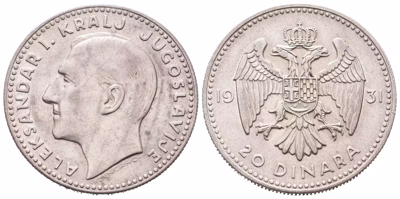 Jugoslávie, 20 Dinar 1931