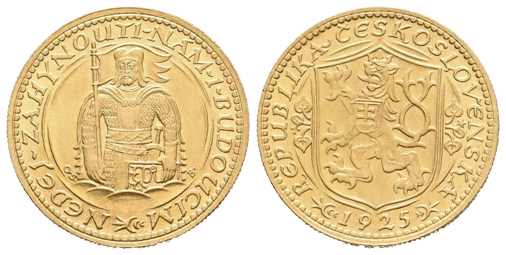 Dukát 1925 (raženo 66279 ks), krásná zachovalost, lesk, nep. rysky — 1