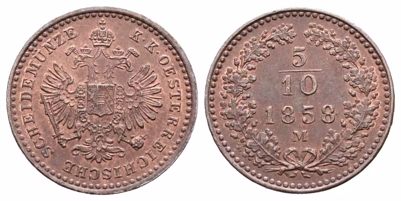 5/10 Krejcar 1858 M