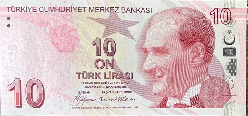 Turecko, 10 Lira (2009), P.223a