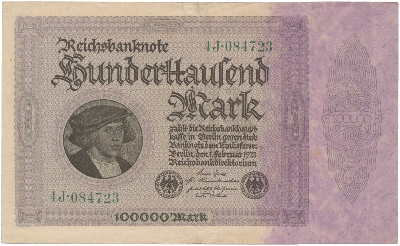 Německo, 100000 Mark 1923, Ro.82d