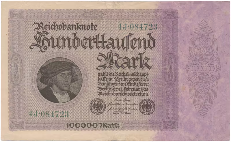 Německo, 100000 Mark 1923, Ro.82d
