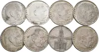 Soubor mincí - 2 Marka 1934 A - kostel s datem, 1937 A, G, — 1