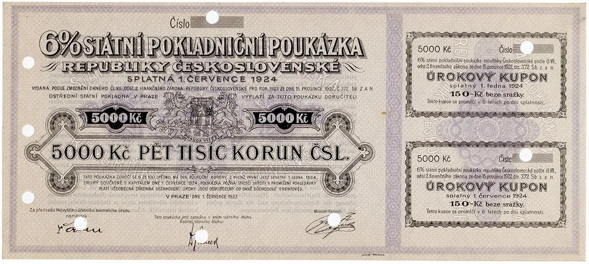 Státní pokladniční poukázky, 1919 - 1939 — 1