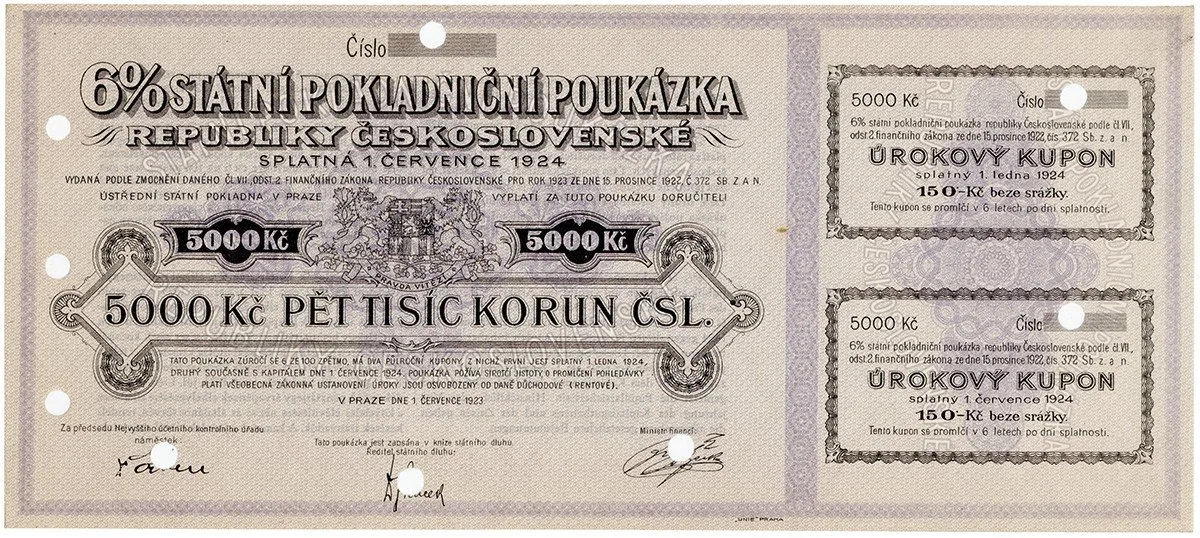 Státní pokladniční poukázky, 1919 - 1939 — 1