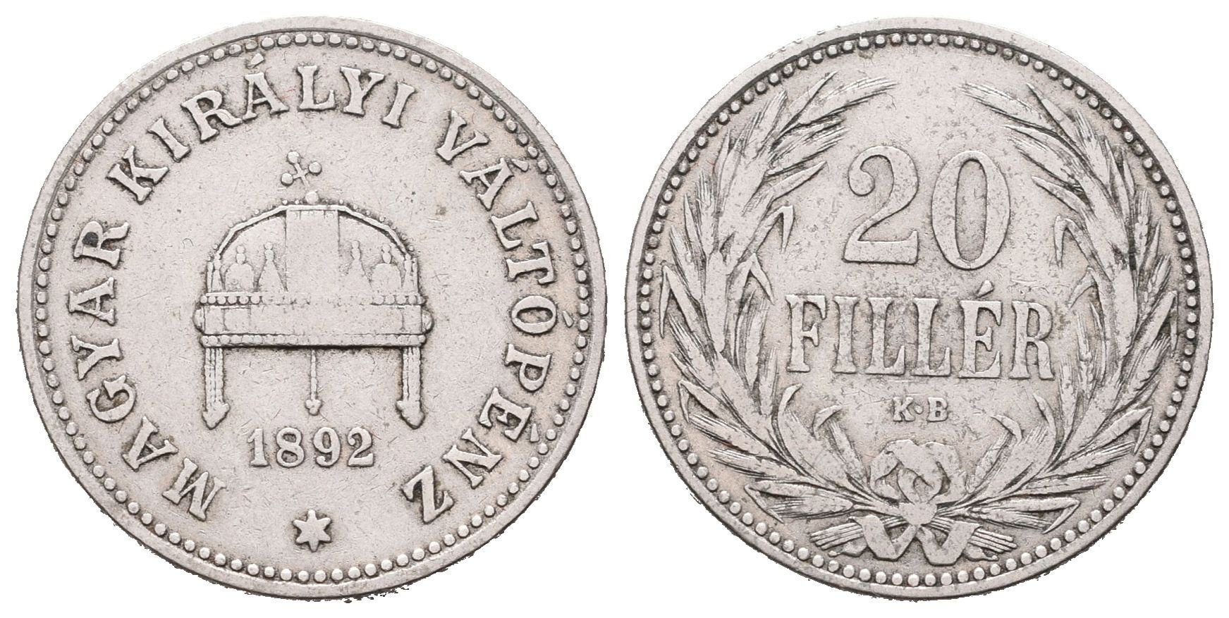 20 Fillér 1892 KB