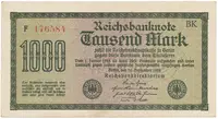 Německo, 1000 Mark 1922, vod. Mäander, červené 6-místné číslo, Ro.75g