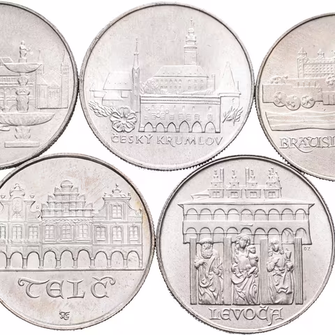 50 Kčs 1986 - Bratislava, Levoča, Praha, Telč a Český Krumlov,