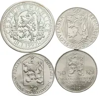 Soubor mincí - 50 Kčs 1949 - J. V. Stalin, 50 Kčs 1986 - Bratislava, — 2