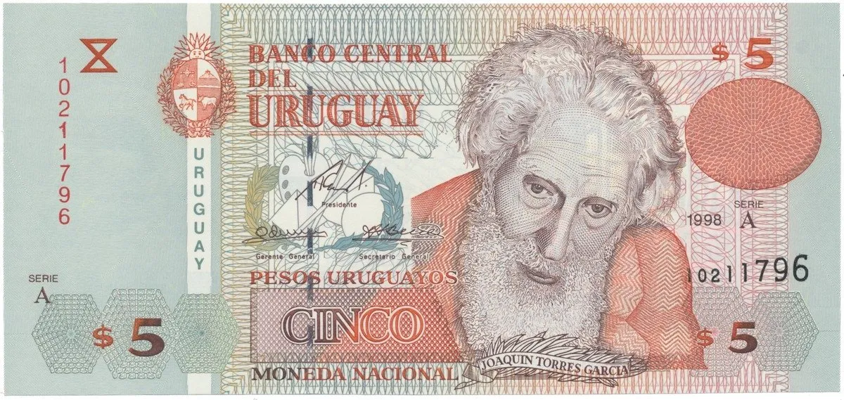 Uruguay, 5 Pesos Uruguayos 1998, P.80a
