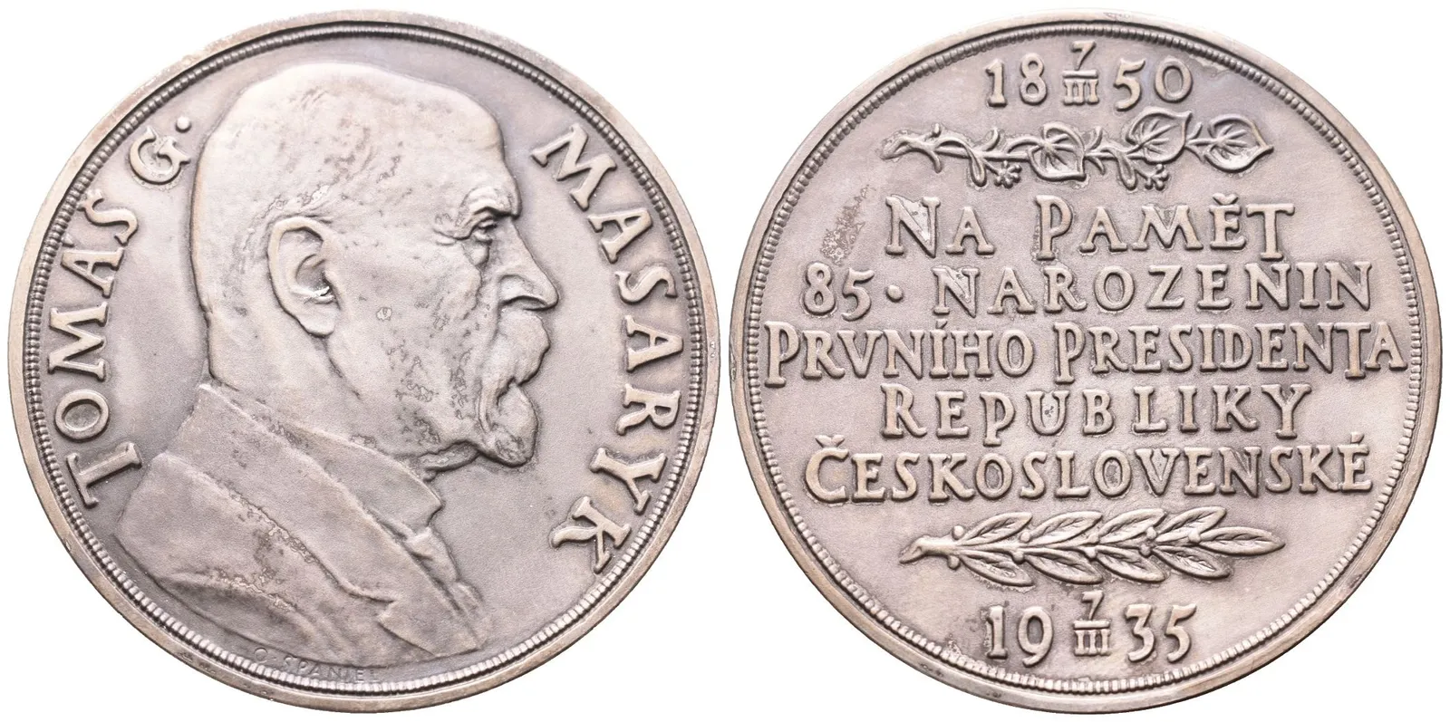 AR Medaile 1935 -  85. výročí narození TGM v etui