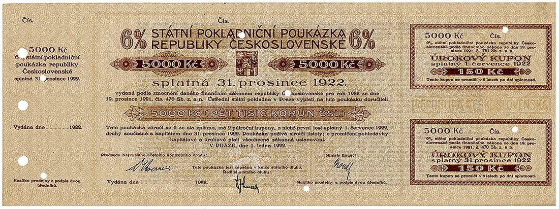 Státní pokladniční poukázky, 1919 - 1939 — 1