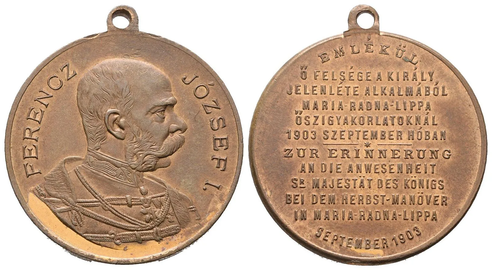 František Josef I., medaile vojenských manévrů — 1