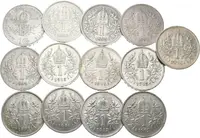 Soubor mincí 1 Koruna 1893-1895, 1897, 1899, 1900, 1901, 1902, 1908, — 1