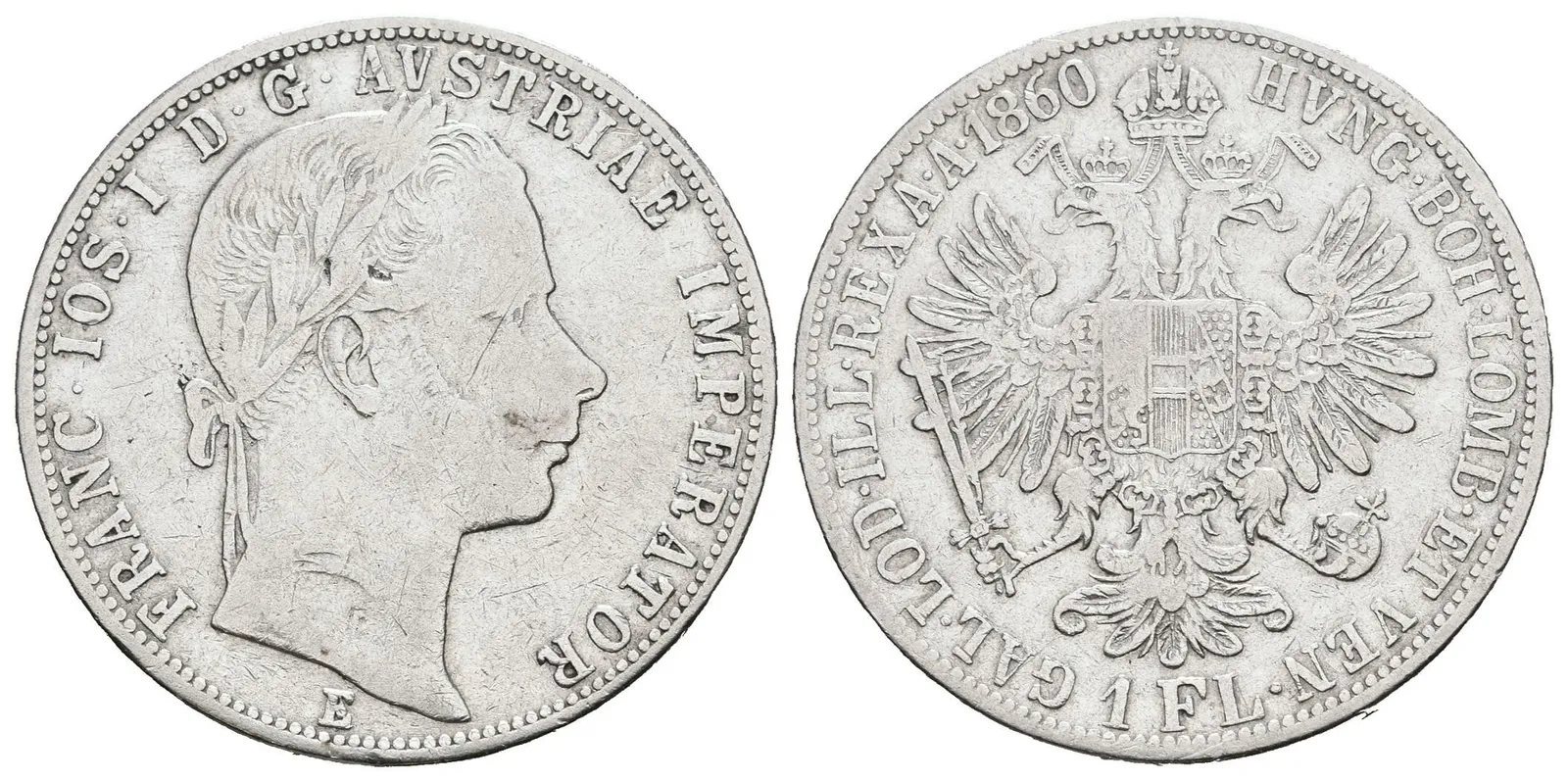 Zlatník 1860 E, škr., drobné hranky — 1