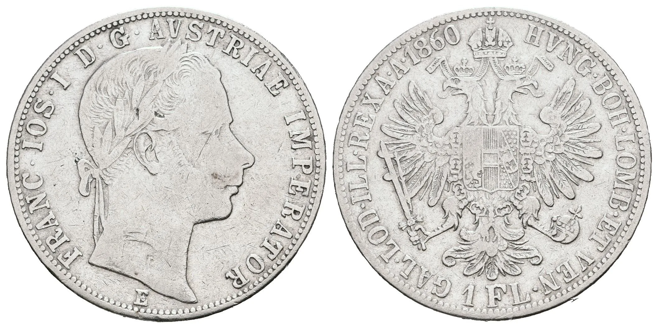 Zlatník 1860 E, škr., drobné hranky — 1