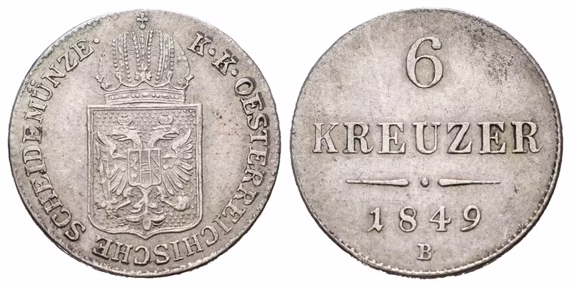 6 Krejcar 1849 B