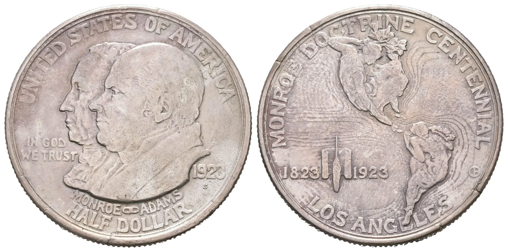 1/2 Dollar 1923 S - Monroeva doktrína, KM.153, pěkná zachovalost, patina, — 1