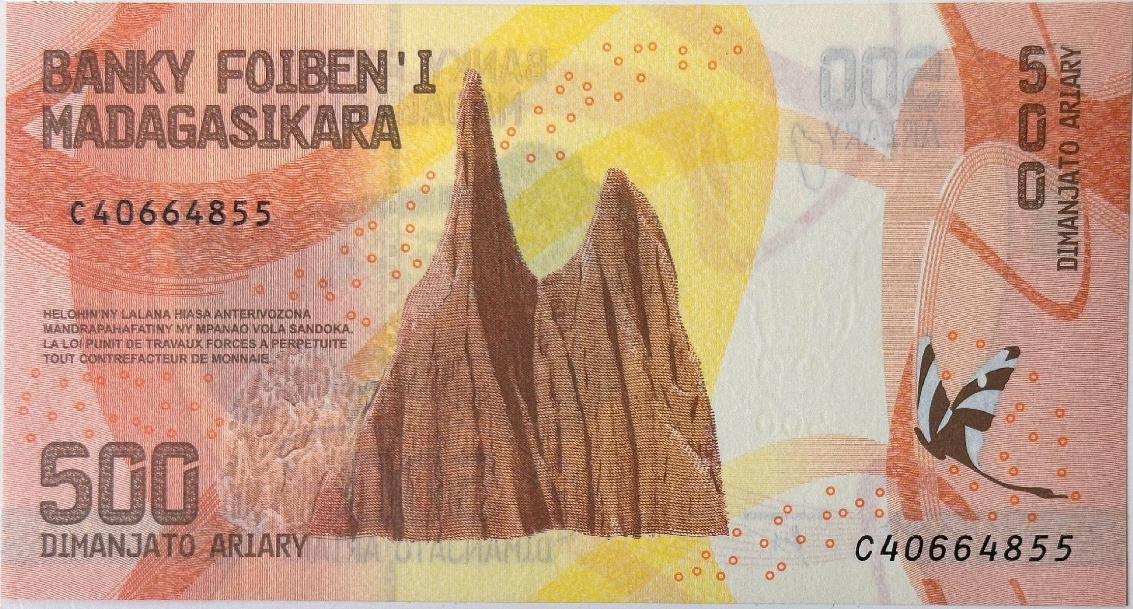 Madagaskar, 500 Ariary (2017~2022), P.99