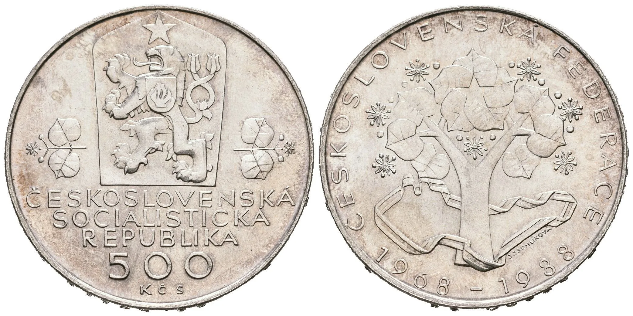 500 Kčs 1988 - Československá federace, Aurea.176, lesk, patina — 1