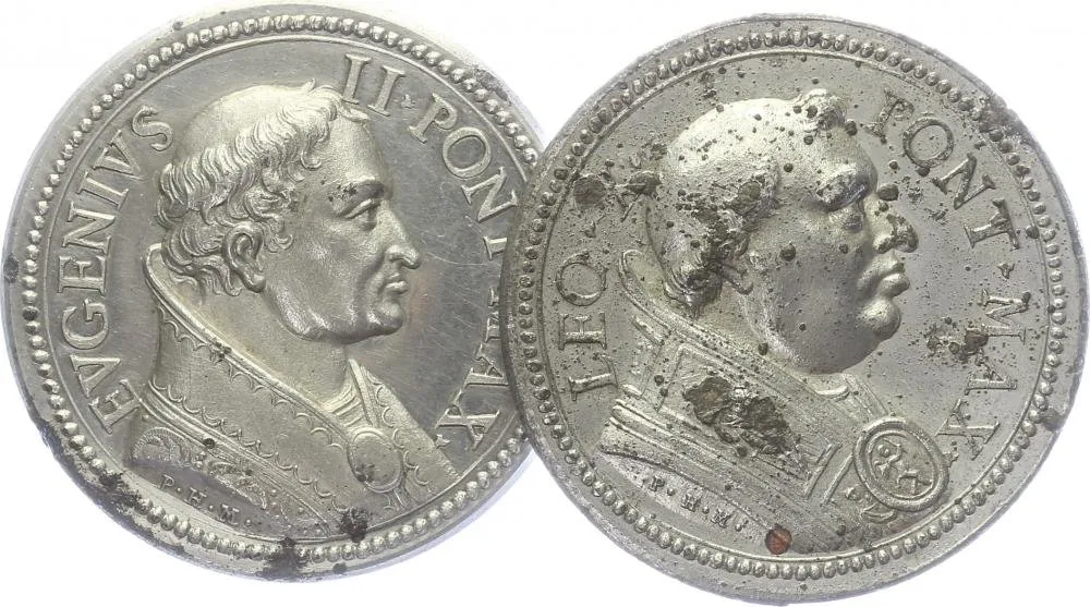 Vatikán - životopisné medaile, cca 18. století — 1