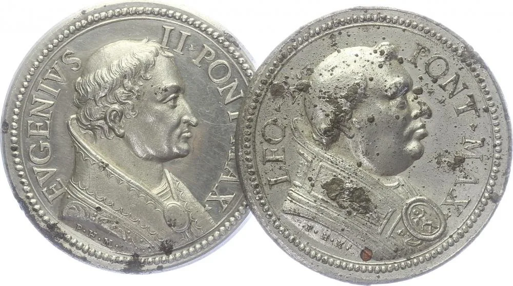 Vatikán - životopisné medaile, cca 18. století — 1