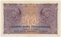10 Koruna 1927, série N, SPECIMEN, Hej.22b.S1 - fotografie 2