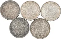 2 Koruna 1912, zbytky lesku, patina, rysky_5 ks — 2