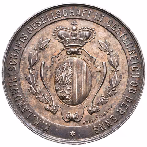 AR Medaile b.l. (C. Radnitzky) - Cena C.k. zemědělské společnosti v Enns.