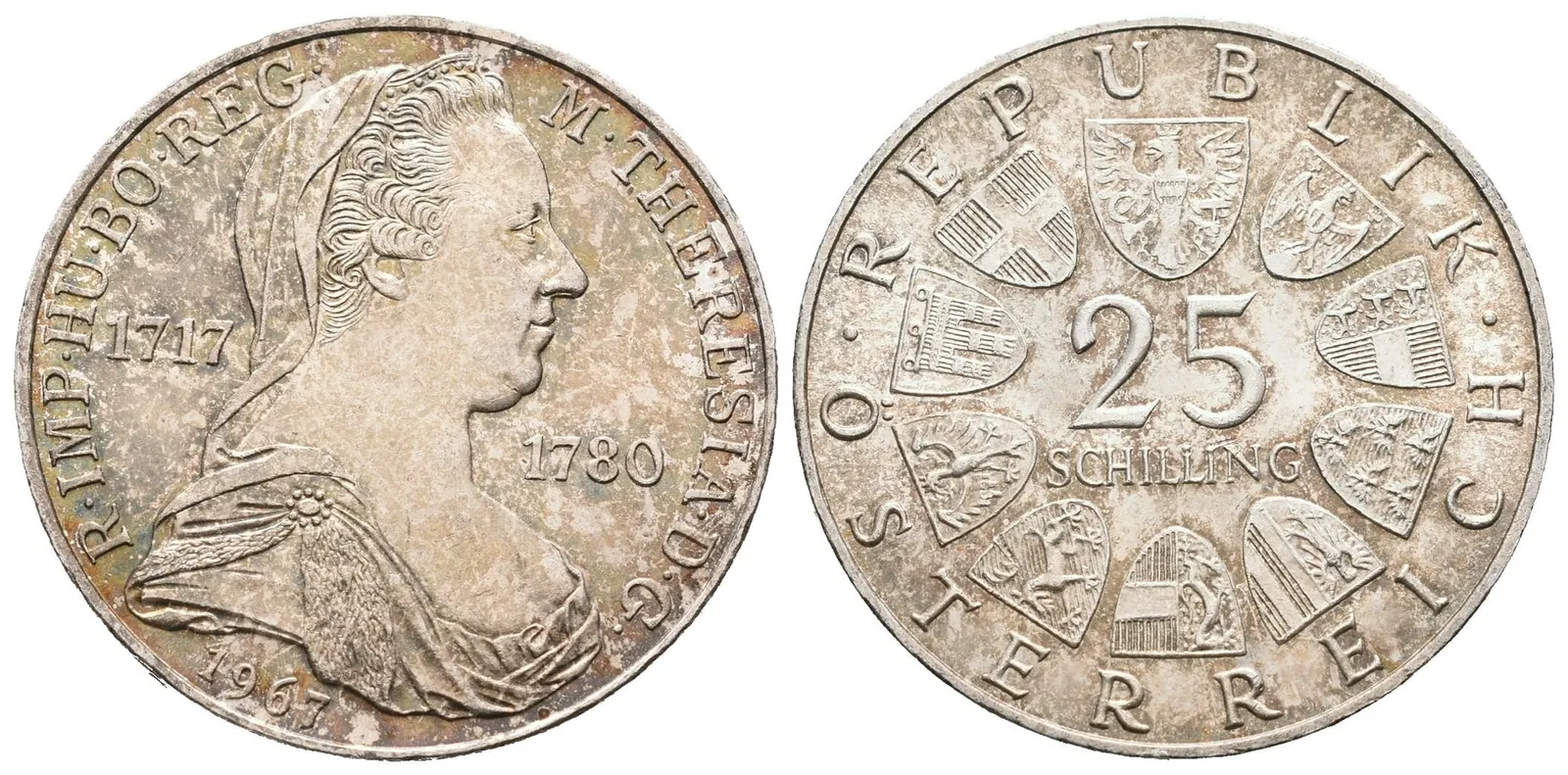 Rakousko, 25 Schilling 1967 - Marie Terezie