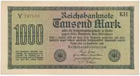 Německo, 1000 Mark 1922, vod. Mäander, hnědé 6-místné číslo, Ro.75i