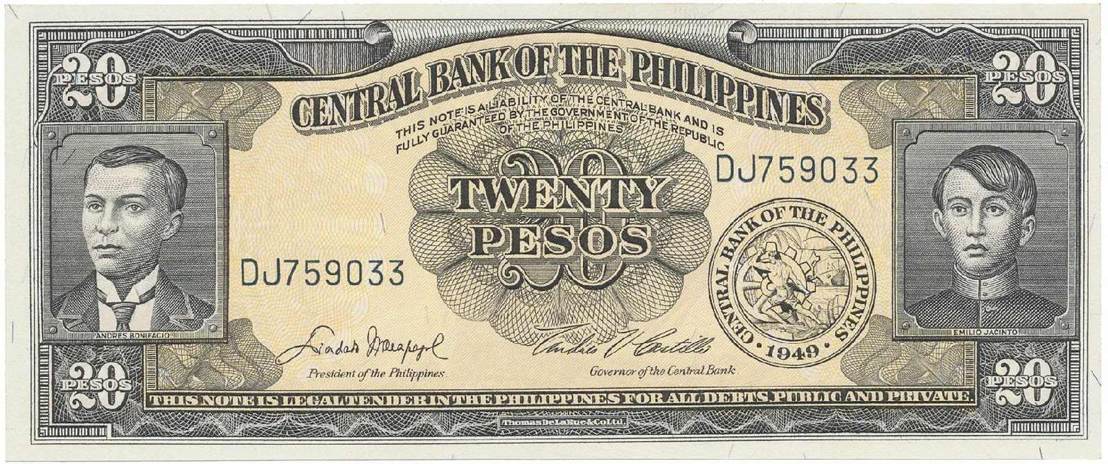Filipíny, 20 Pesos (1949), P.137d