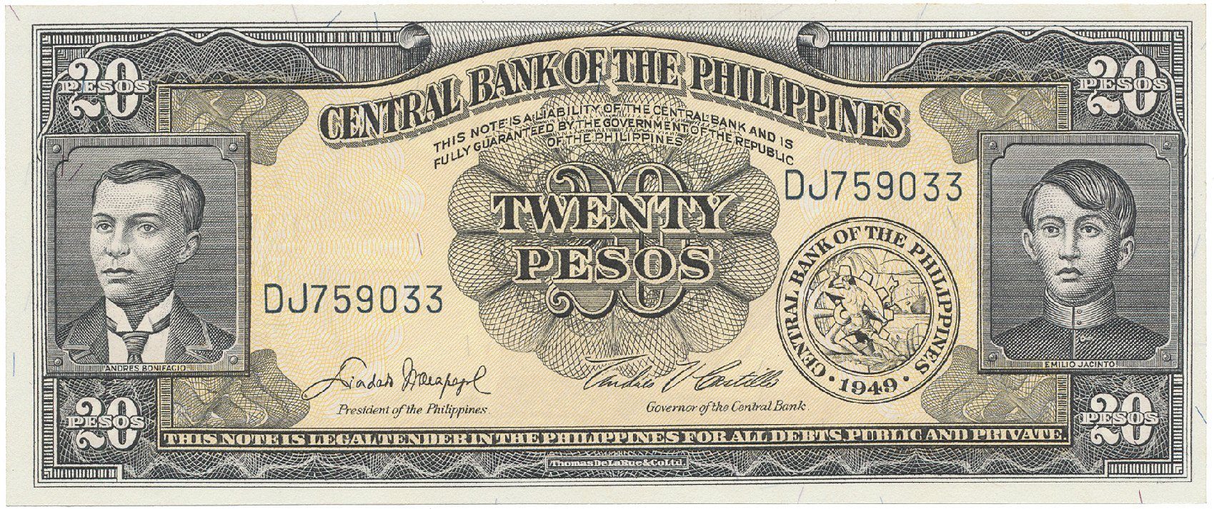 Filipíny, 20 Pesos (1949), P.137d