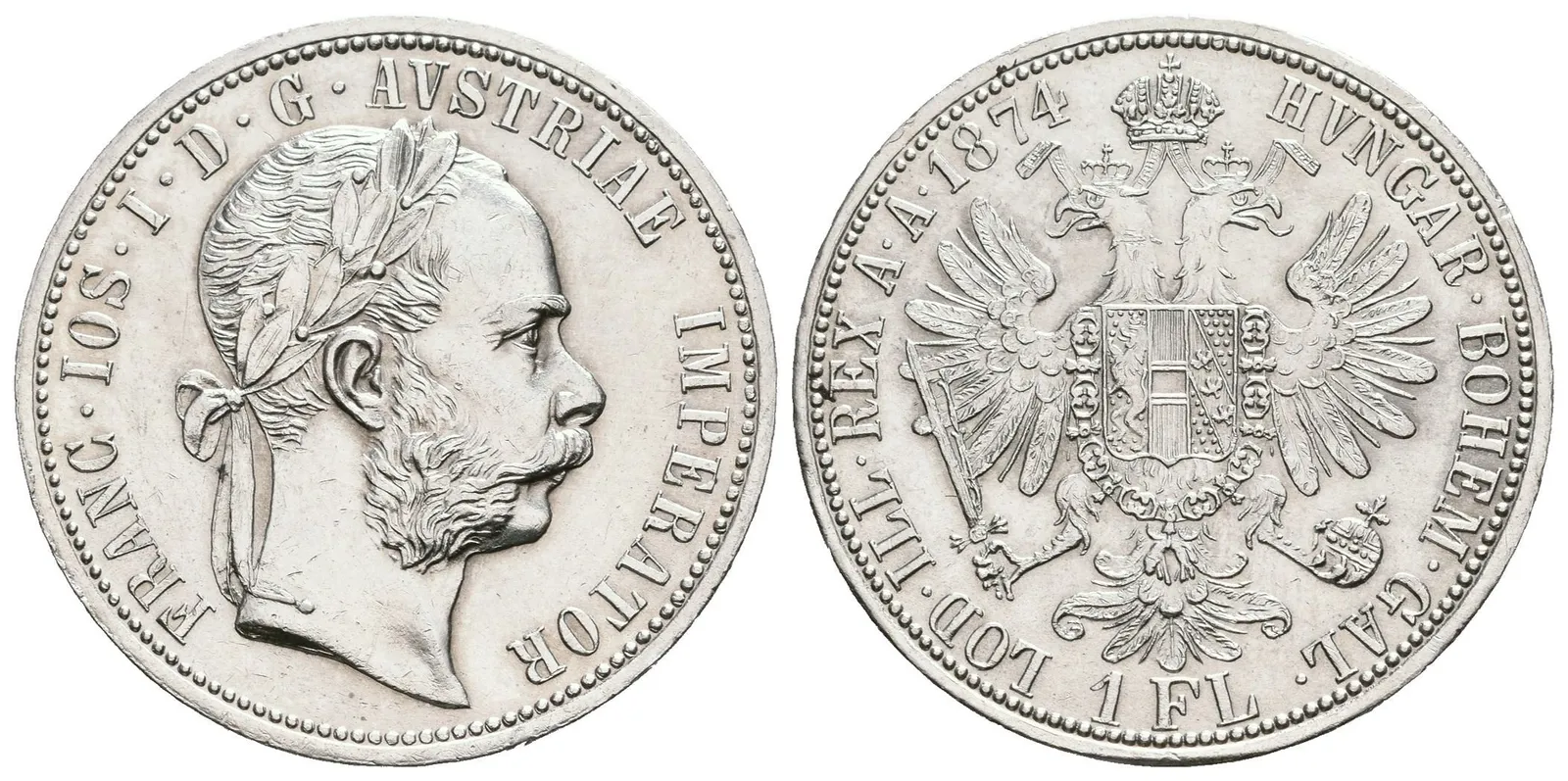 Zlatník 1874, velmi pěkná zachovalost, lesk, rysky a nep. hr. — 1