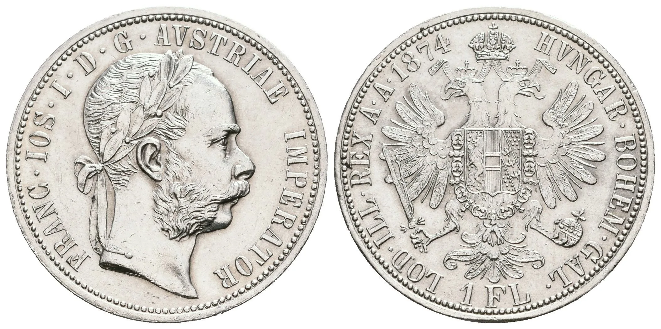 Zlatník 1874, velmi pěkná zachovalost, lesk, rysky a nep. hr. — 1