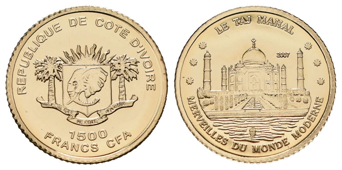 Pobřeží slonoviny, 1500 Francs 2007 - Taj Mahal