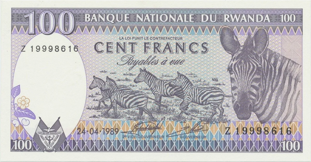 Rwanda, 100 Francs 1989, P.19