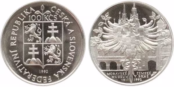 100 Kčs 1992 - Moravské zemské muzeum, PROOF