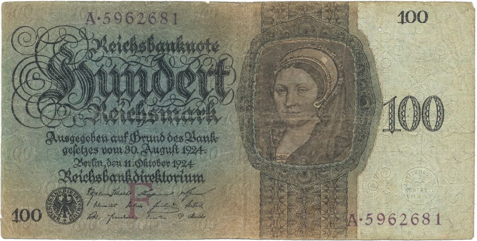 Německo, 100 Reichsmark 1924, Hej.D7