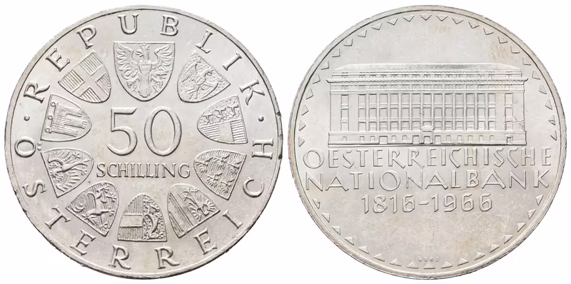 Rakousko, 50 Schilling 1966 - Banka