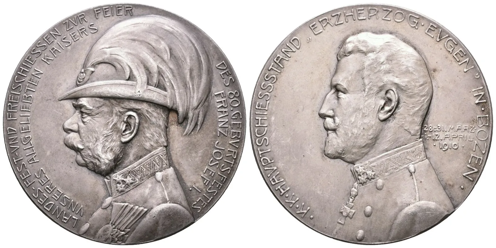 AR Medaile 1910 (R. Placht) - Zemské a volné střelby k oslavám 80. výročí narození — 1