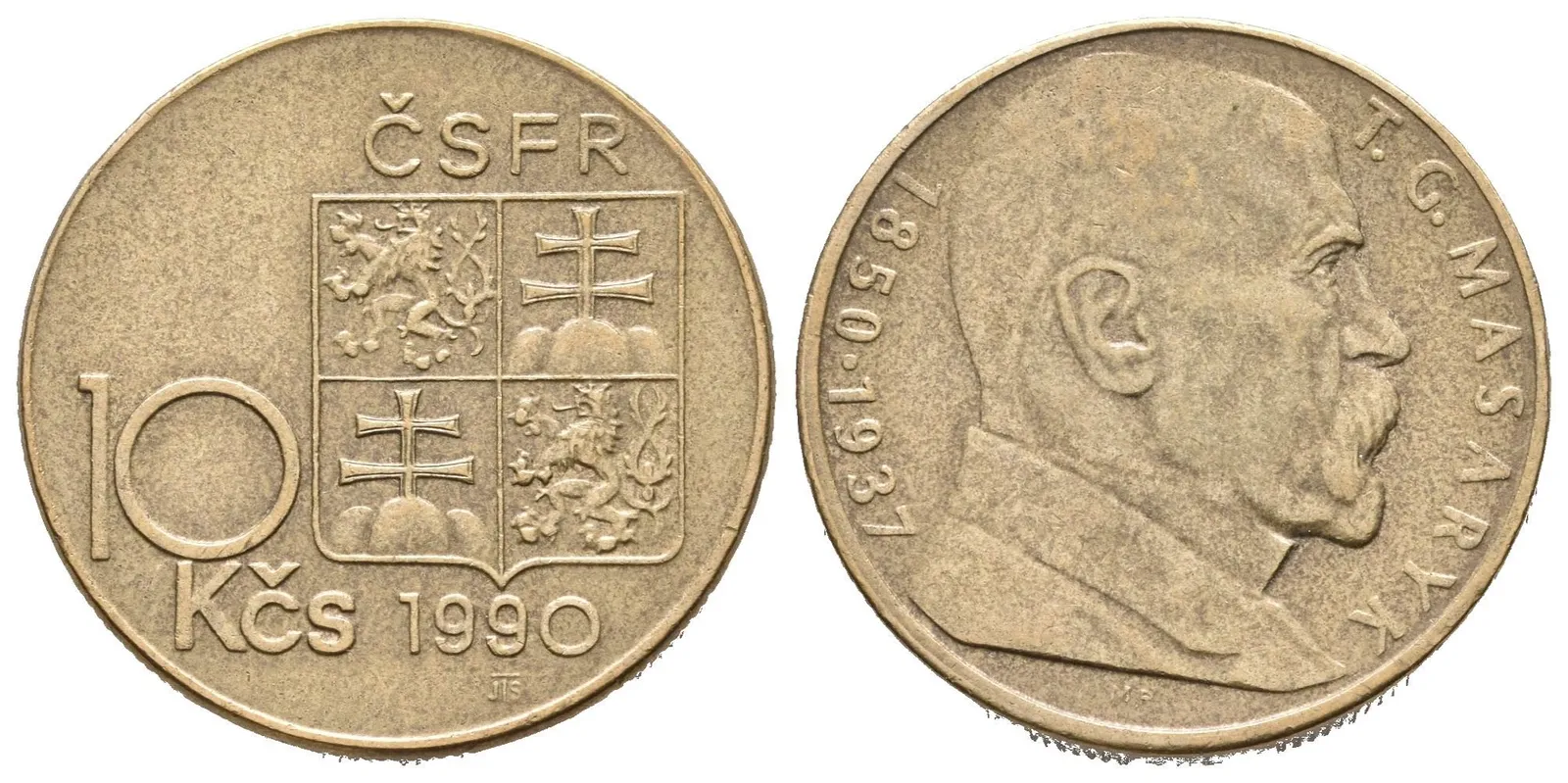 10 Kčs 1990, signatura RONAI, Aurea.90e — 1